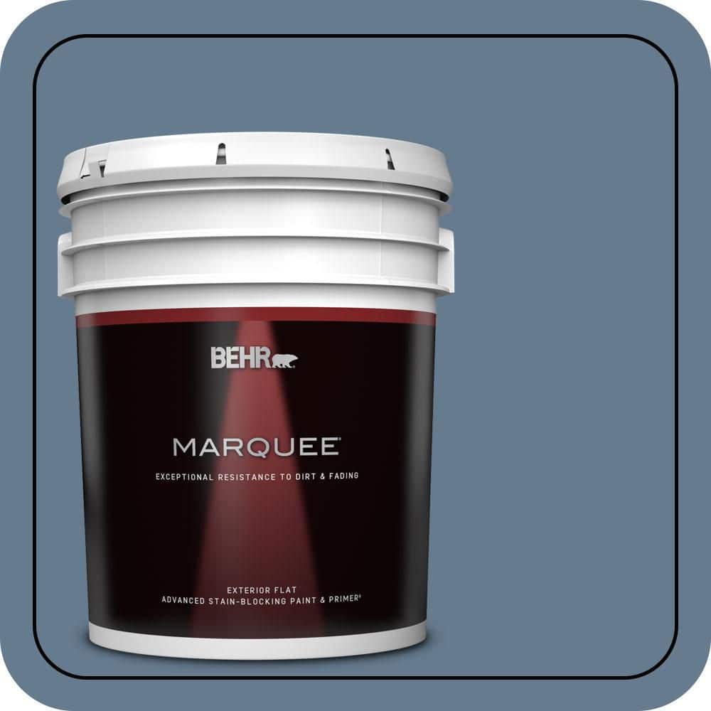BEHR MARQUEE 5 gal. #S510-5 Skinny Jeans Flat Exterior Paint & Primer