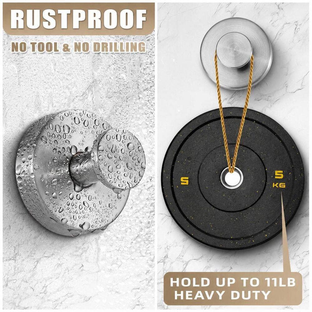 KHKFY Brushed Nickel Robe and Towel Hooks with Suction Cup, , Mount on Glass Tile Non-Porous Surfaces, 11 lb (3)