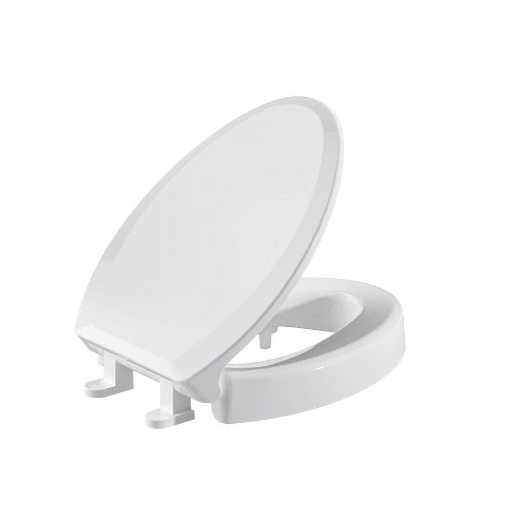 Wudkey 3 in. High Elevated Toilet Seat for Seniors in White, Raised Toilet Seat Riser, Soft Close, Easy Install and Clean (2)