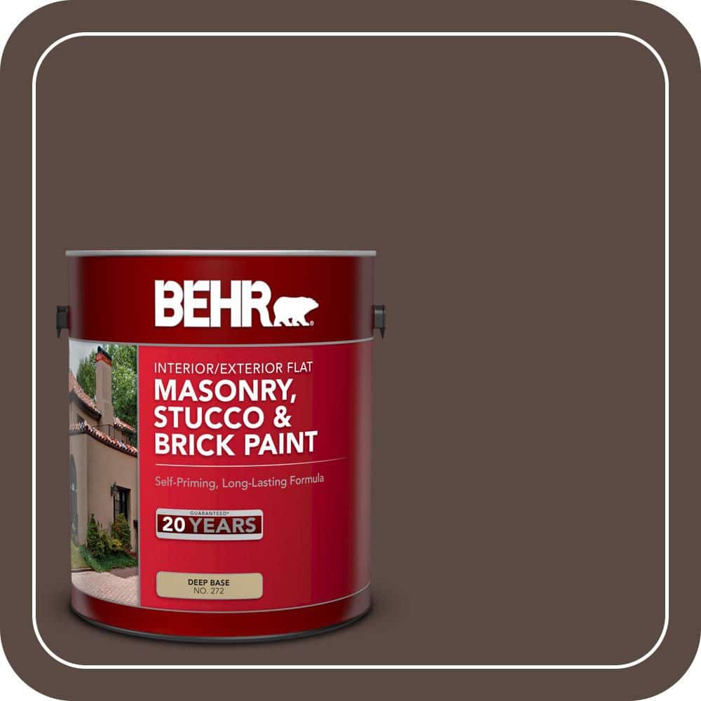 BEHR 1 gal. #SC-105 Padre Brown Flat Interior/Exterior Masonry, Stucco and Brick Paint (1)