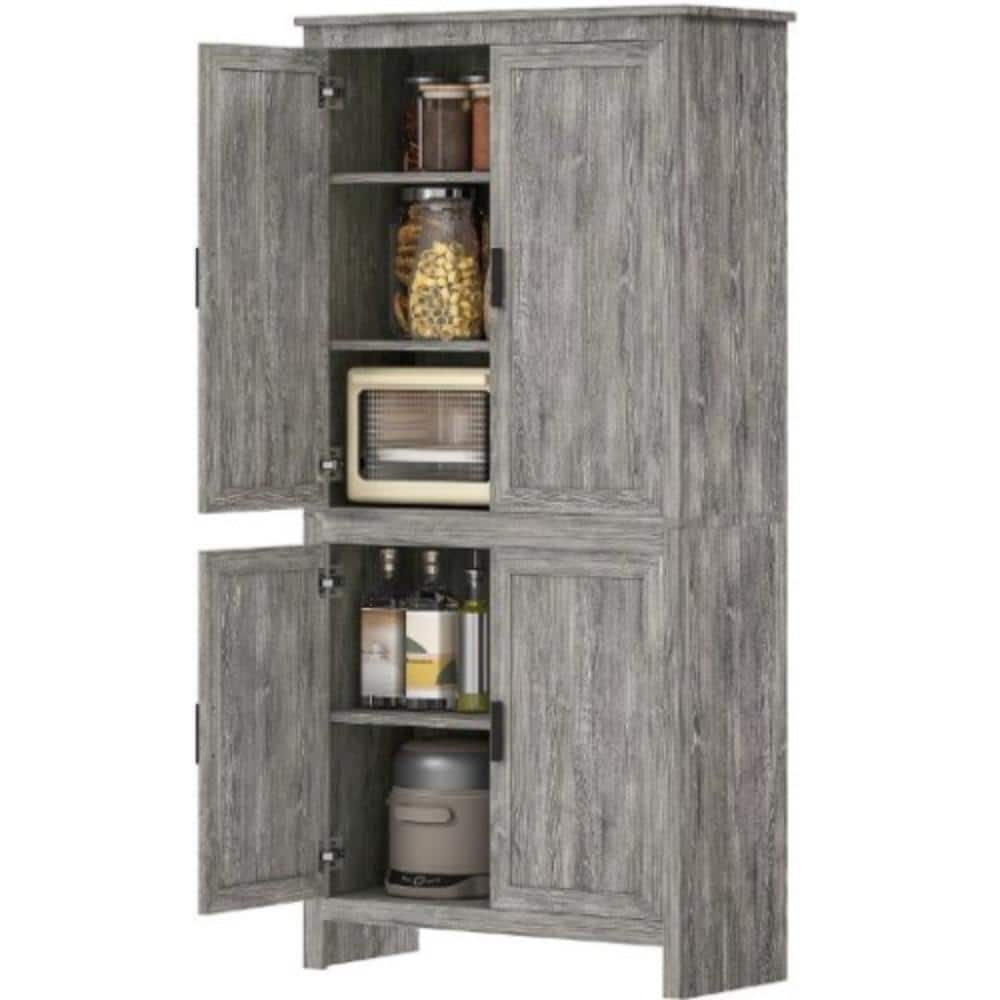 Unbranded 31.3 in. W x 13 in. D x 64 in. H Bathroom Gray Linen Cabinet (1)