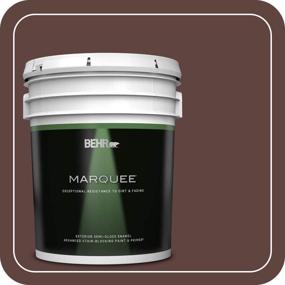 BEHR MARQUEE 5 gal. #MQ1-54 Death by Chocolate Semi-Gloss Enamel Exterior Paint & Primer