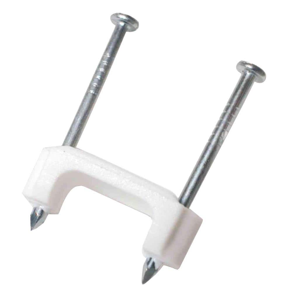 Gardner Bender 1/2 in. Plastic Staple, White (25-Pack) (1)
