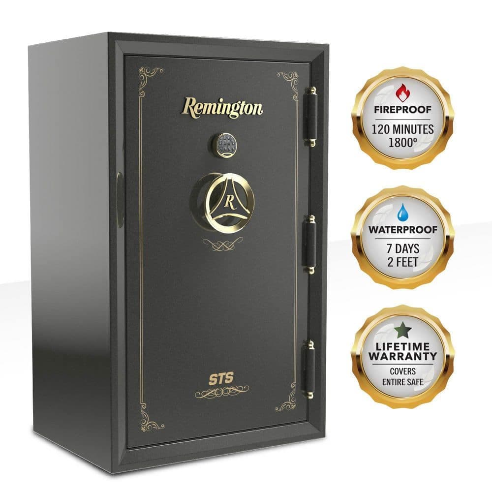 Remington STS 50-Gun Fireproof and Waterproof Executive Gun Safe with Electronic Lock, Sage Green Metallic