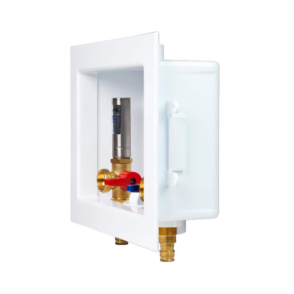 Apollo 1/2 in. Brass PEX-A Barb x 3/4 in. Male Hose Thread Valves with Washing Machine Outlet Box With Hammer Arrestor (3)