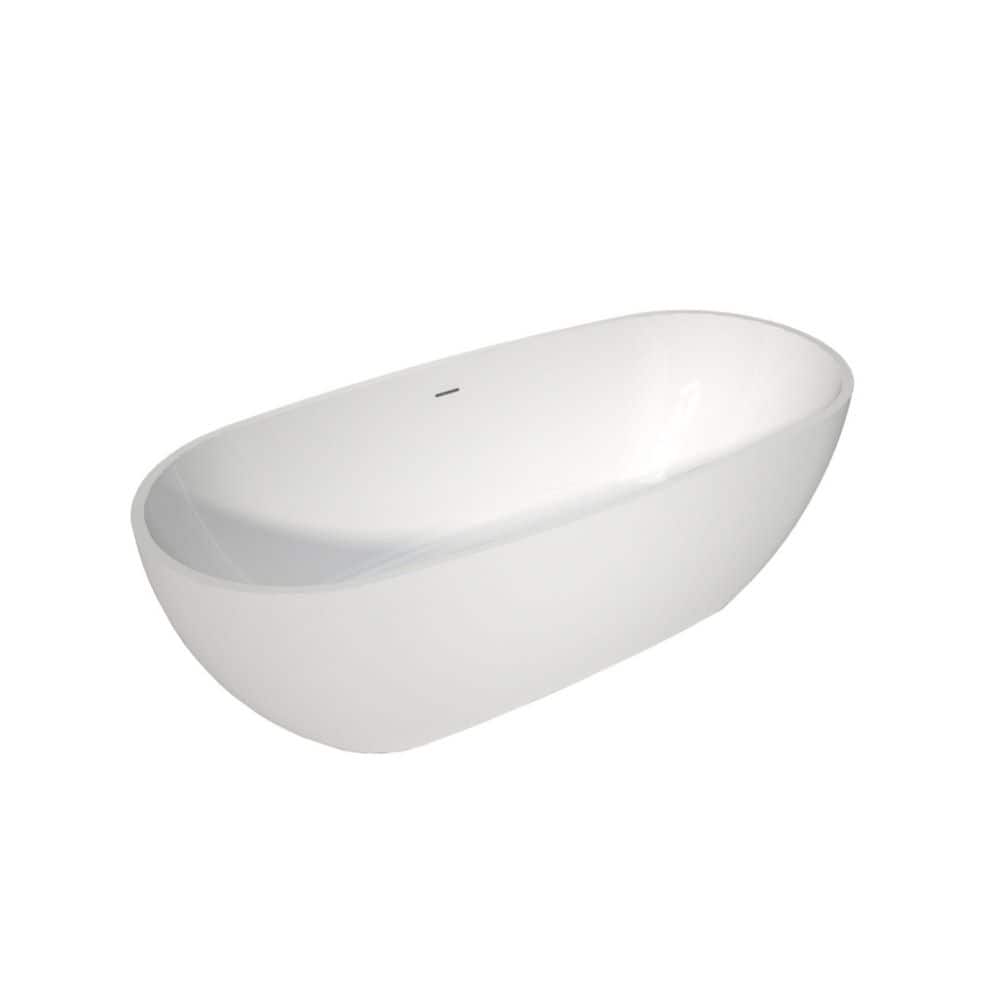 SJ STAR&JANE 71 in. x 32 in. Acrylic Freestanding Flatbottom Soaking Bathtub in White