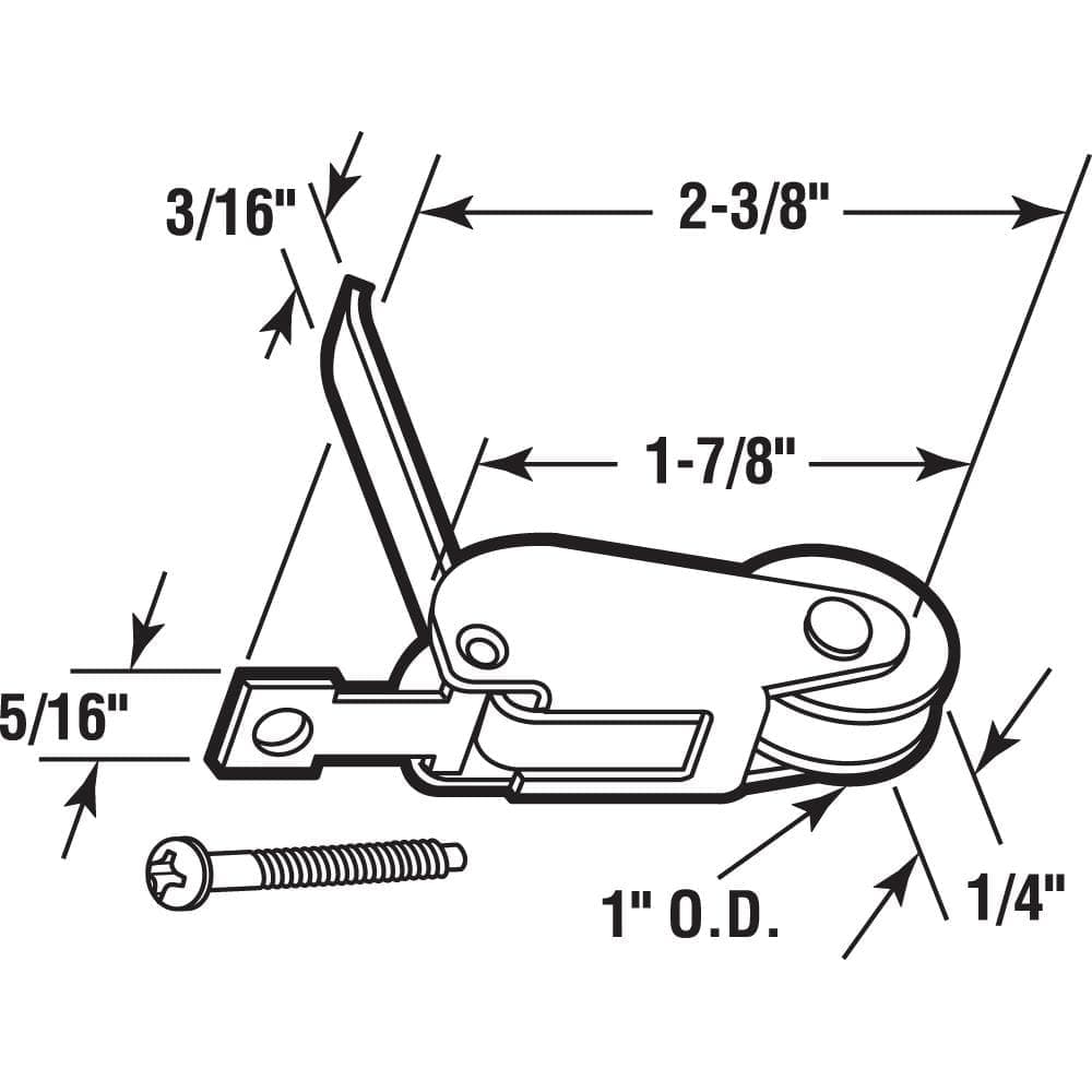 Prime-Line 1 in., Nylon, Sliding Screen Door, Spring Tension Roller (2-pack) (2)