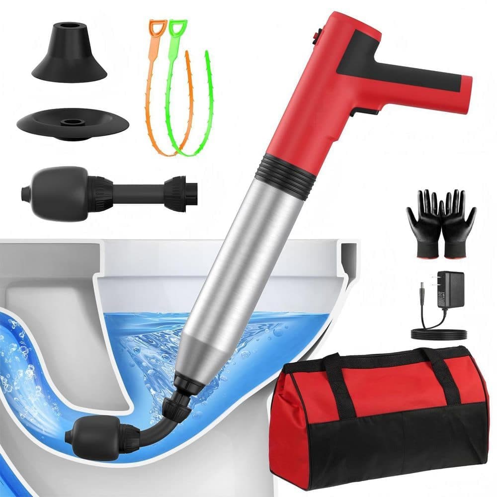 Helhom Heavy Duty Versatile Home Toilet Clog Remover, Electric Toilet Plunger for Bathroom, Floors, Shower