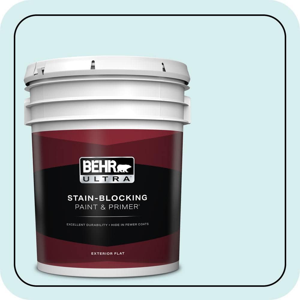 BEHR ULTRA 5 gal. #520A-1 Lakeside Mist Flat Exterior Paint & Primer