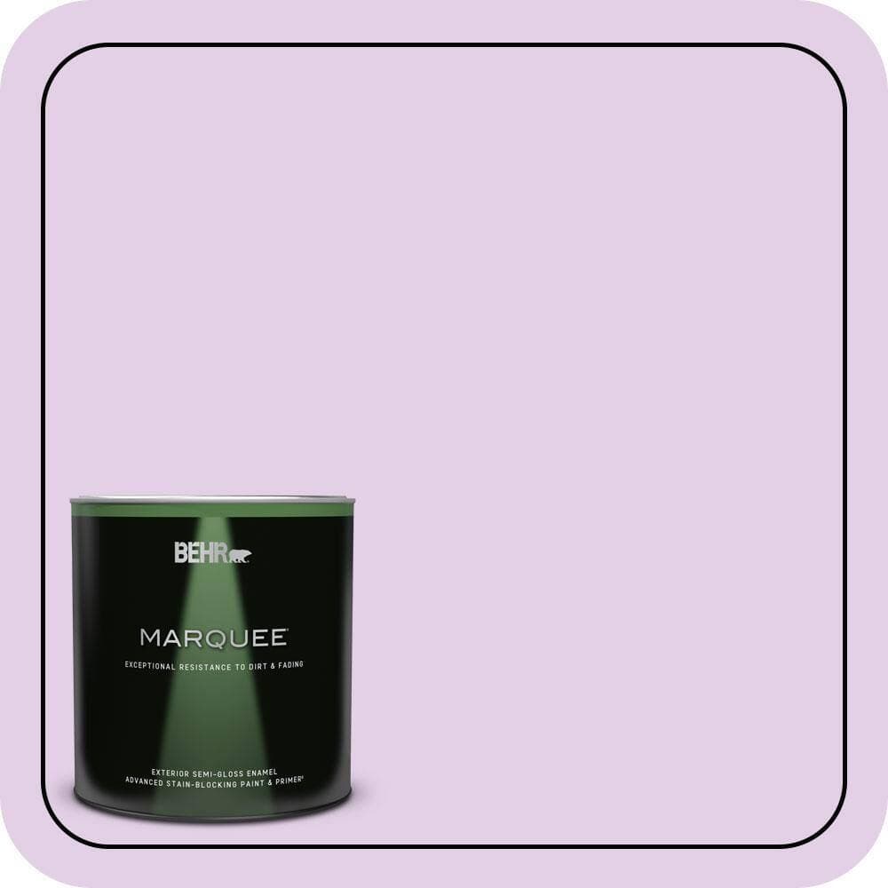 BEHR MARQUEE 1 qt. #P100-2 Sweet Romance Semi-Gloss Enamel Exterior Paint & Primer