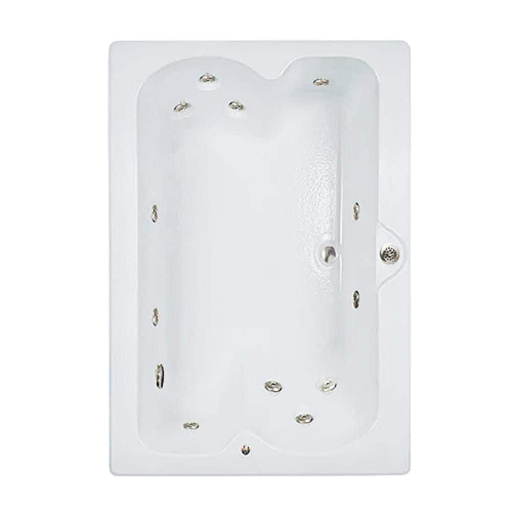 Comfortflo Premier 60 in. x 48 in. Acrylic Rectangular Drop-in Whirlpool Bathtub with Reversible Drain in White (1)