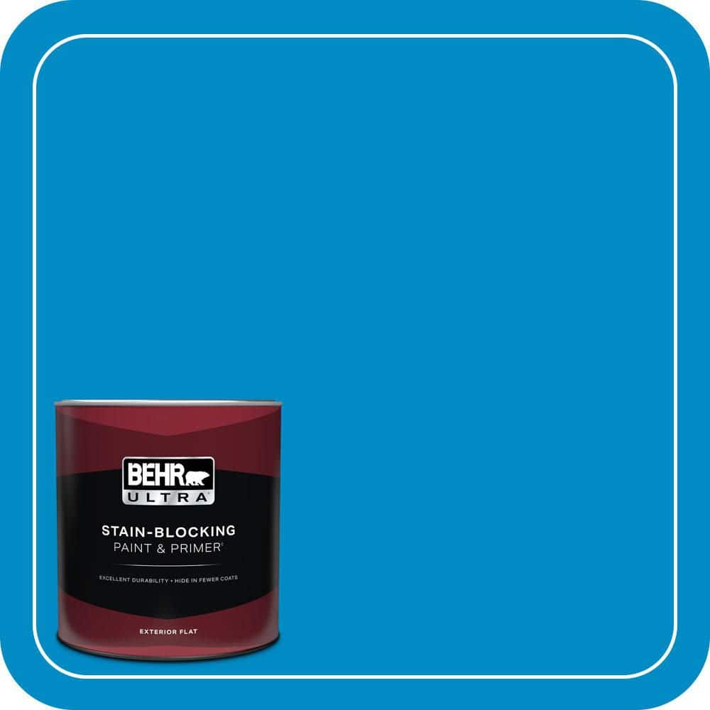 BEHR ULTRA 1 qt. #MQ4-57 Celebration Blue Flat Exterior Paint & Primer