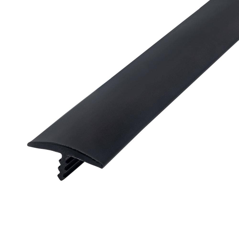 Outwater 11/16 in. Black Flexible Polyethylene Center Barb Bumper Tee Moulding Edging 25 foot long Coil
