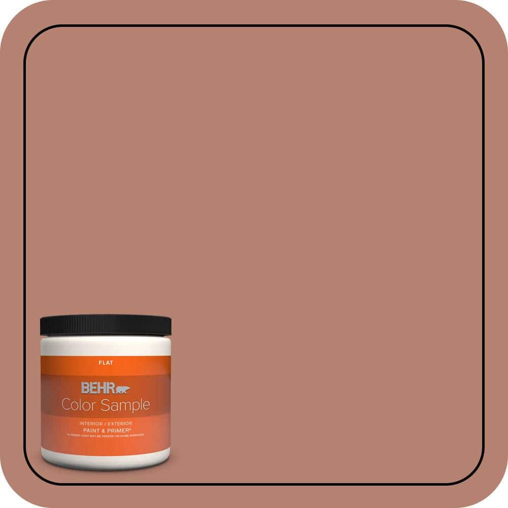 BEHR PREMIUM PLUS 8 oz. #S180-5 Auburn Glaze Flat Interior/Exterior Paint & Primer Color Sample