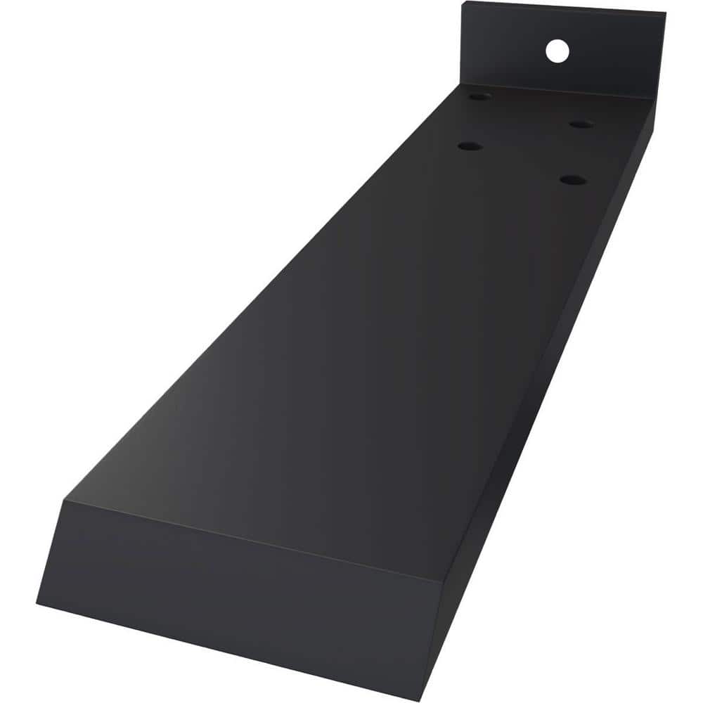 Ekena Millwork 2-1/2 in. x 10 in. x 1 1/2 in. Hidden Floating Steel Powder Coated Black Heavy-Duty Bracket with Flange (3)