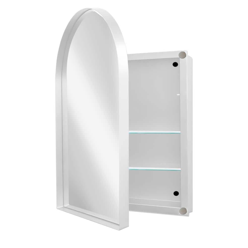 XUJMK 36 in. W x 24 in. D x 5 in. H Bathroom Storage Wall Cabinet, Medicine Cabinet in White with Mirror, Adjustable Shelves (1)