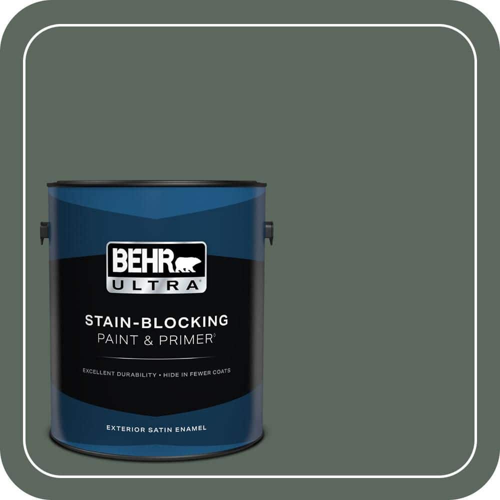 BEHR ULTRA 1 gal. #N420-6 Pine Mountain Satin Enamel Exterior Paint & Primer