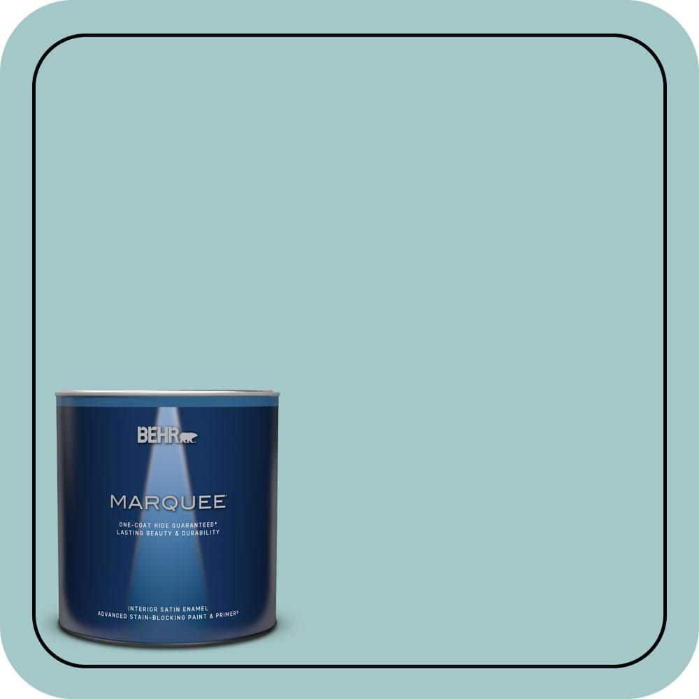 BEHR MARQUEE 1 qt. #PPU13-10 Ocean Boulevard One-Coat Hide Satin Enamel Interior Paint & Primer