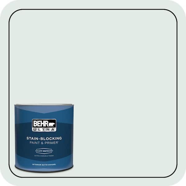 BEHR PREMIUM PLUS 5 gal. #ICC-37 Beach Glass Semi-Gloss Enamel Low Odor Interior Paint & Primer (2)