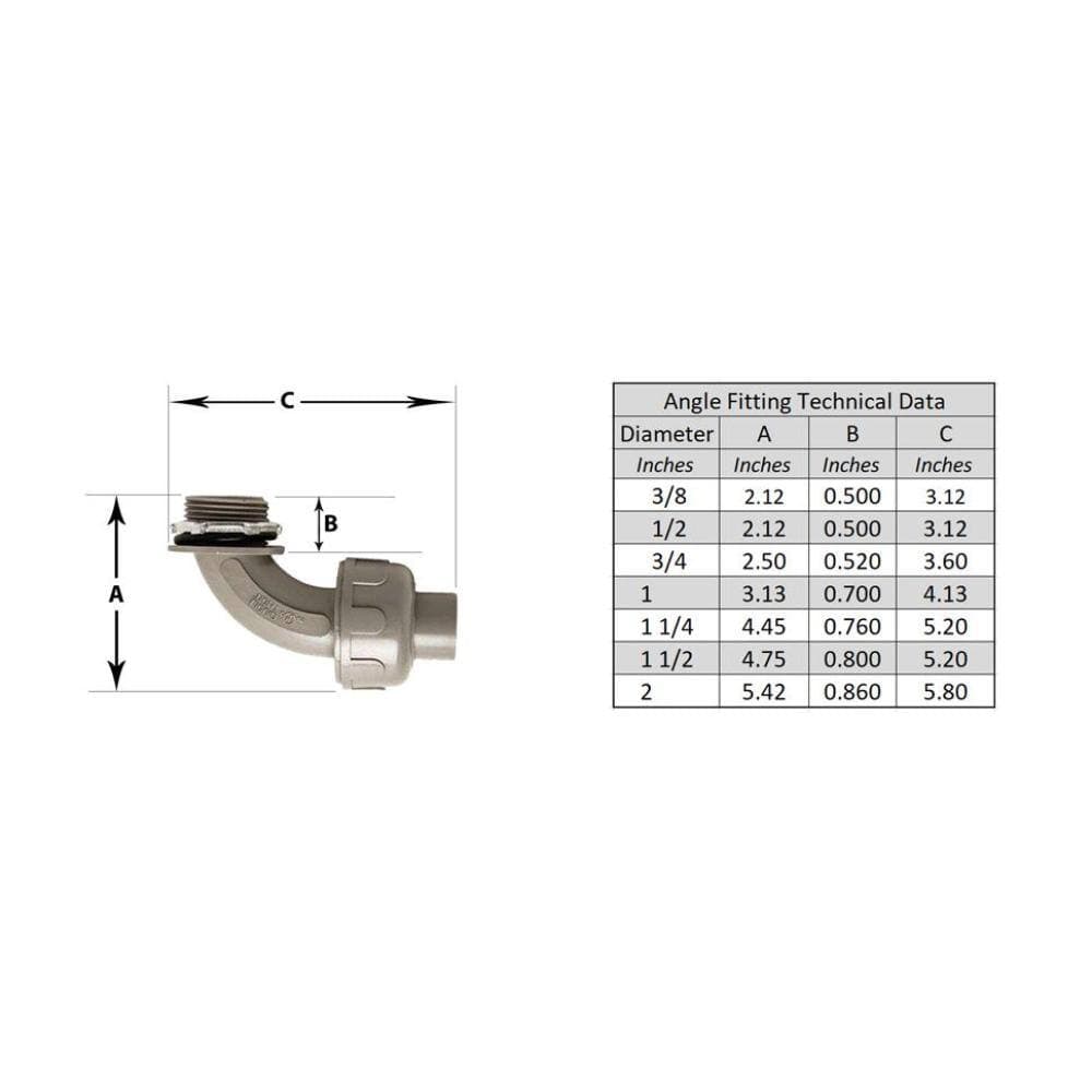 HYDROMAXX (100-Pack) 1/2 in. Dia Liquid Tight Non Metallic Electrical PVC Conduit 90-Degree Angle Fitting Connector (3)