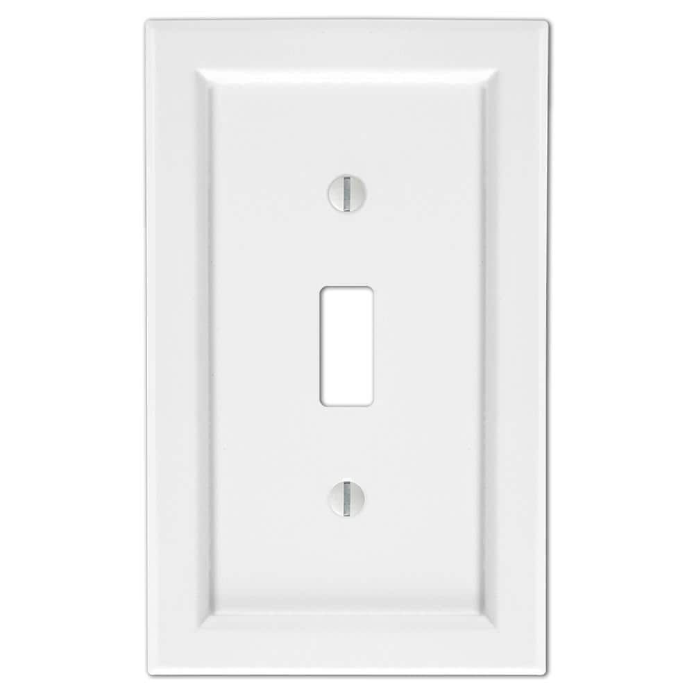 Hampton Bay Woodmore 1 Gang Toggle Wood Wall Plate - White (1)