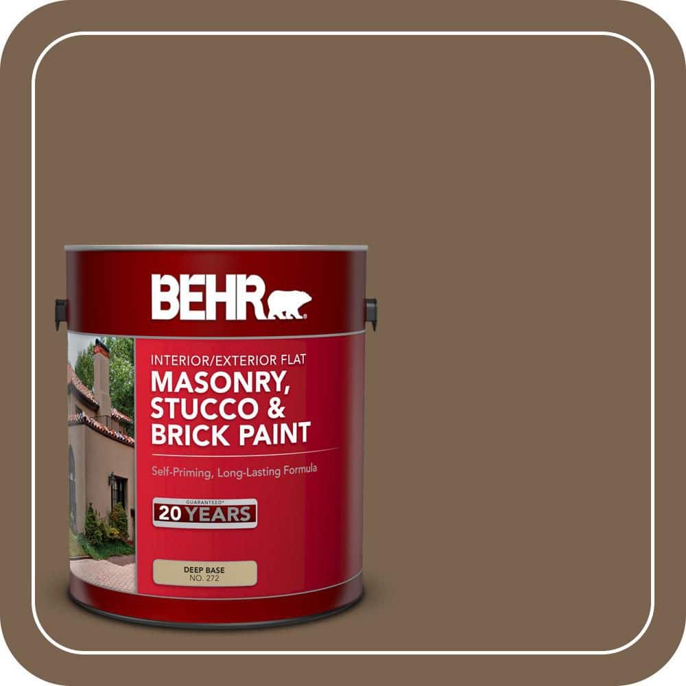 BEHR 1 gal. #N260-7 Folk Guitar Flat Interior/Exterior Masonry, Stucco and Brick Paint