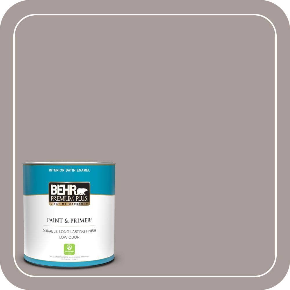 BEHR PREMIUM PLUS 1 qt. #PPU17-12 Smoked Mauve Satin Enamel Low Odor Interior Paint & Primer