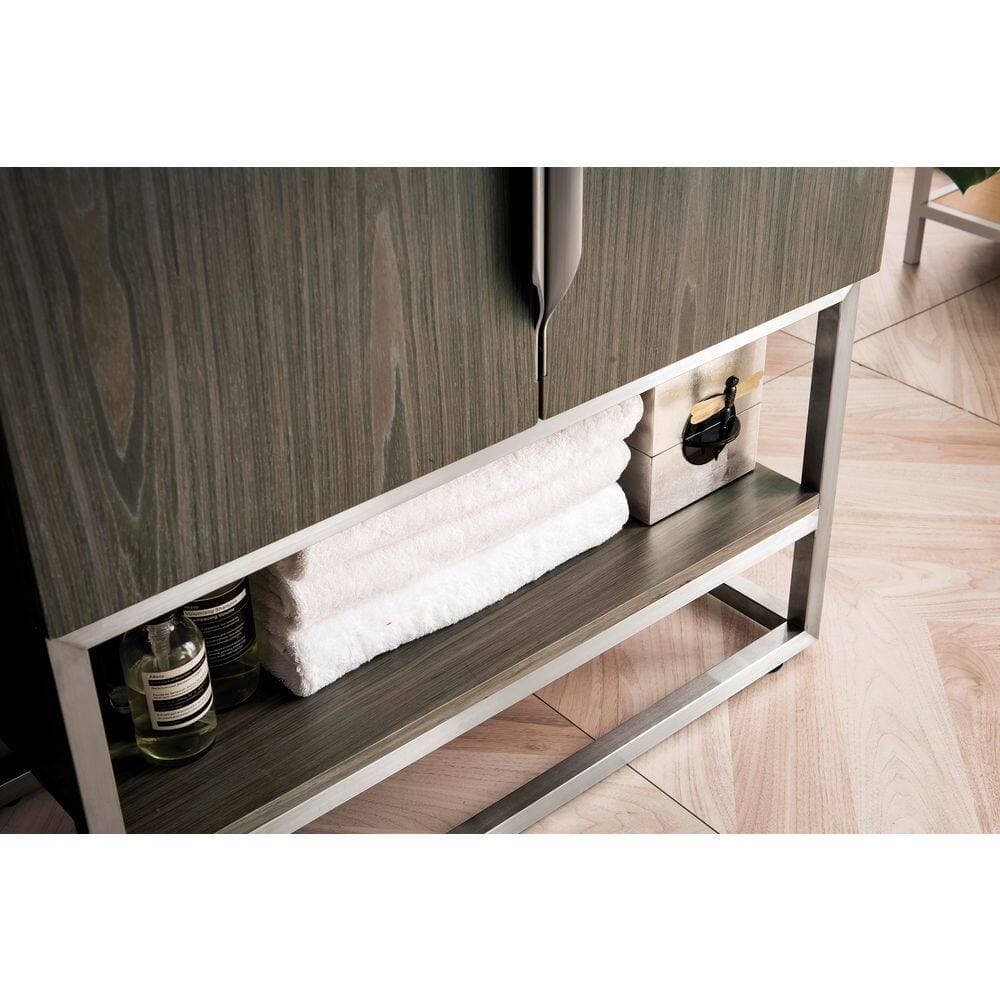 James Martin Vanities Columbia 31.5 in. W. x 15.4 in. D x 33.4 in. H Single Bath Vanity Cabinet Without Top in Ash Gray (3)