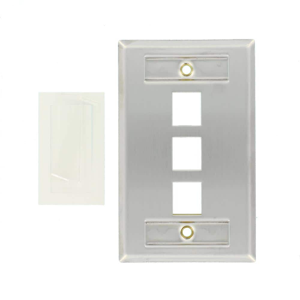 Leviton Stainless Look 1-Gang Audio/Video Wall Plate (1-Pack) 43080-1L3 (2)