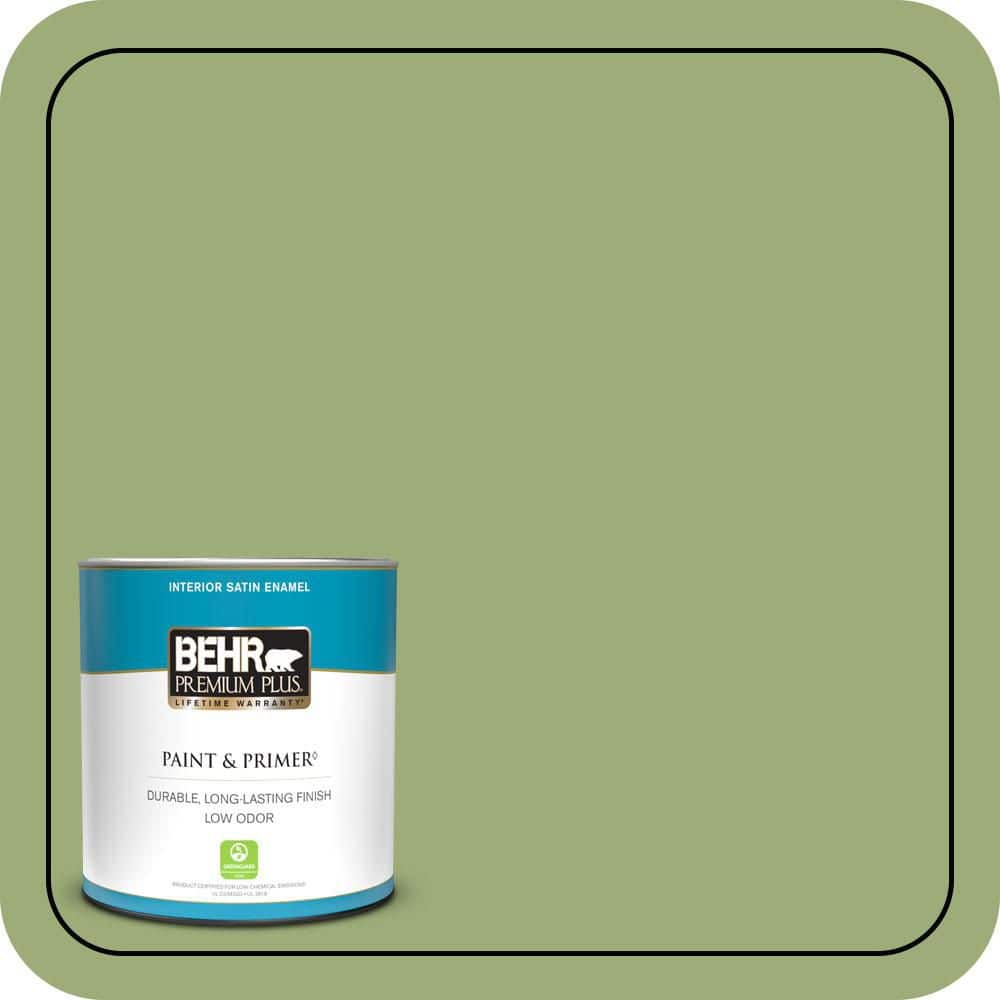 BEHR PREMIUM PLUS #BIC-12 Siamese Green Enamel Interior/Exterior Paint & Primer Color Sample