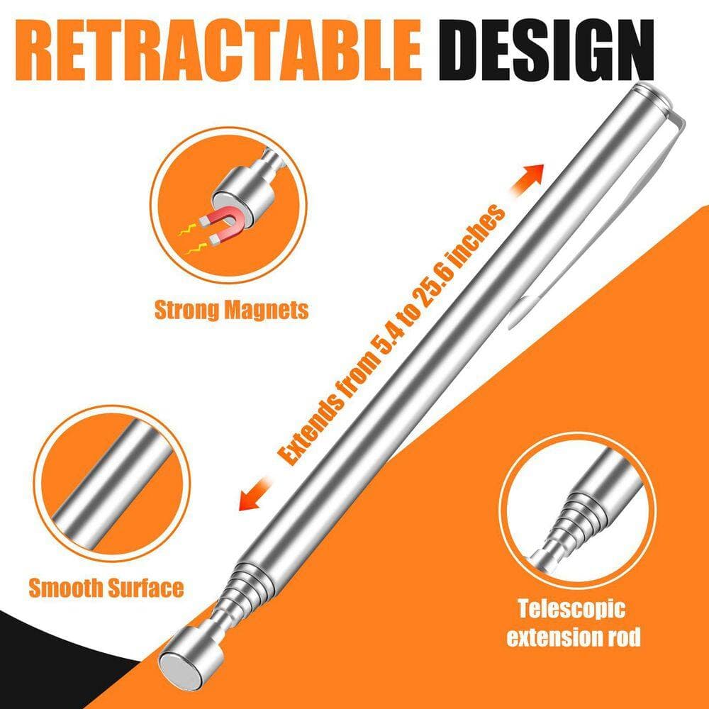 Misopily 7 to 30 in. Telescoping Magnetic Pickup Tool Strong Magnet 40lb Pull Non-Slip Handle for Metal Parts 4-Piece (3)