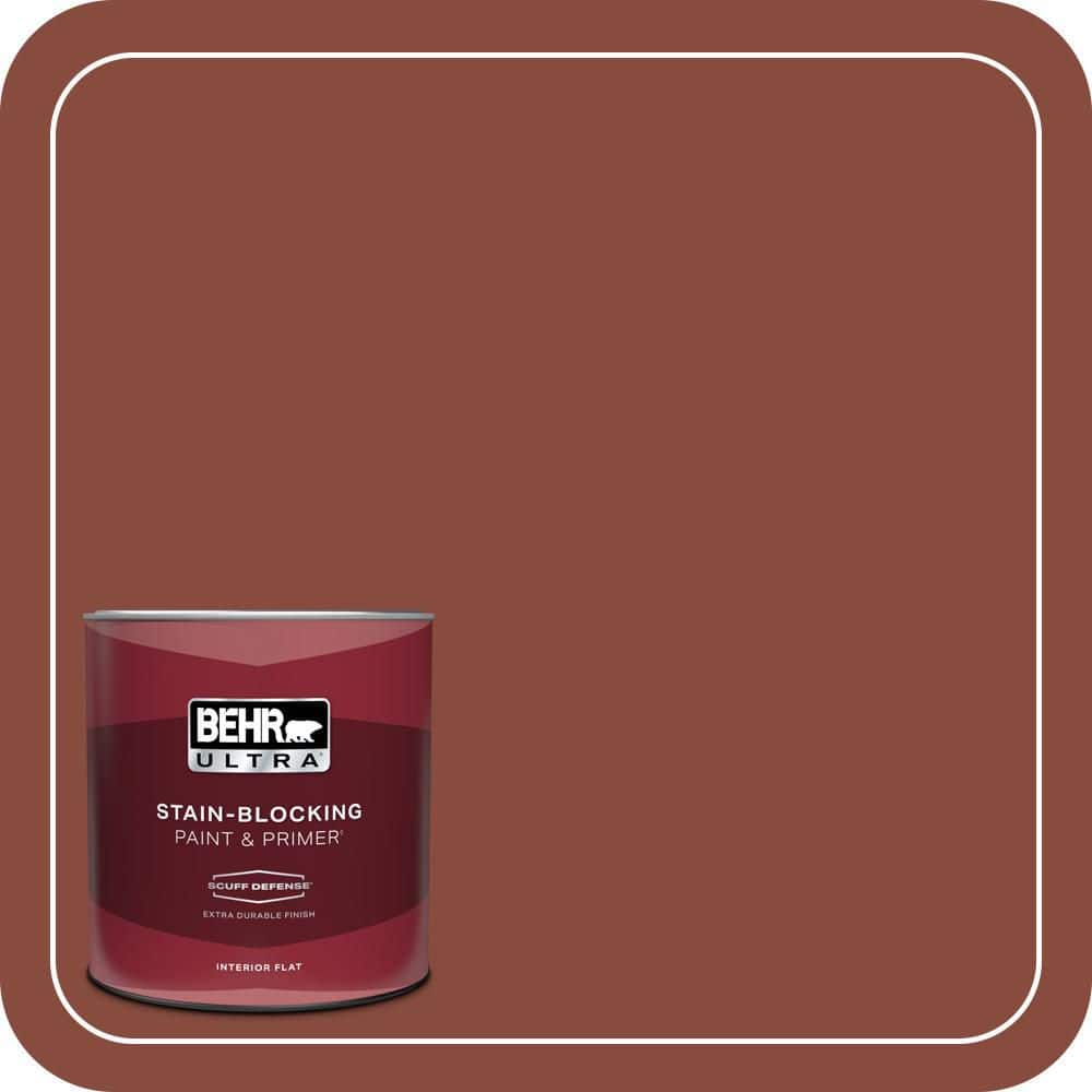 BEHR ULTRA 1 qt. #PMD-42 Mission Tile Extra Durable Flat Interior Paint & Primer