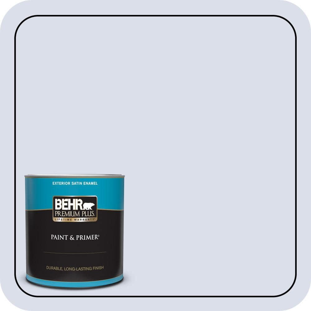 BEHR PREMIUM PLUS 1 qt. #620C-1 Winter Ice Satin Enamel Exterior Paint & Primer