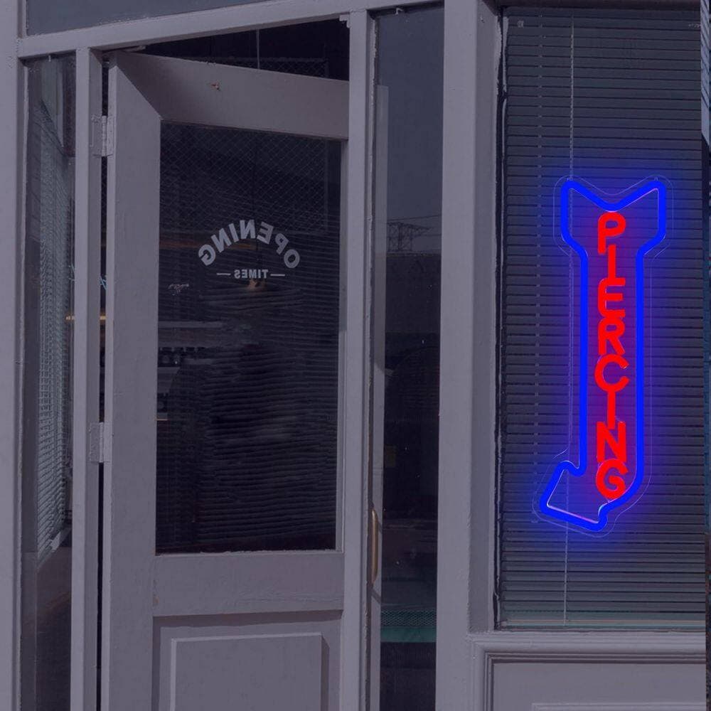 Afoxsos Piercing Neon Sign Dimmable Arrow Series Acrylic Wall Decor LED Light Tattoo Studio Business Store Shop Art (2)