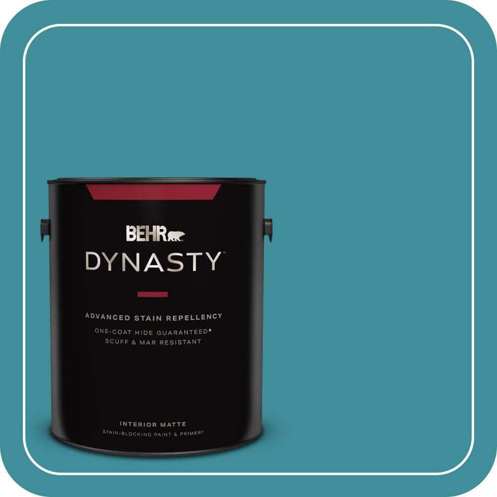 BEHR DYNASTY 1 gal. #MQ6-34 Prophetic Sea One-Coat Hide Matte Interior Stain-Blocking Paint & Primer
