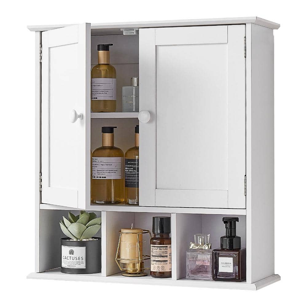Luxeyard Bathroom Wall Cabinet 2 Doors Adjustable Shelf Over the Toilet Storage Medicine Cabinet (3)