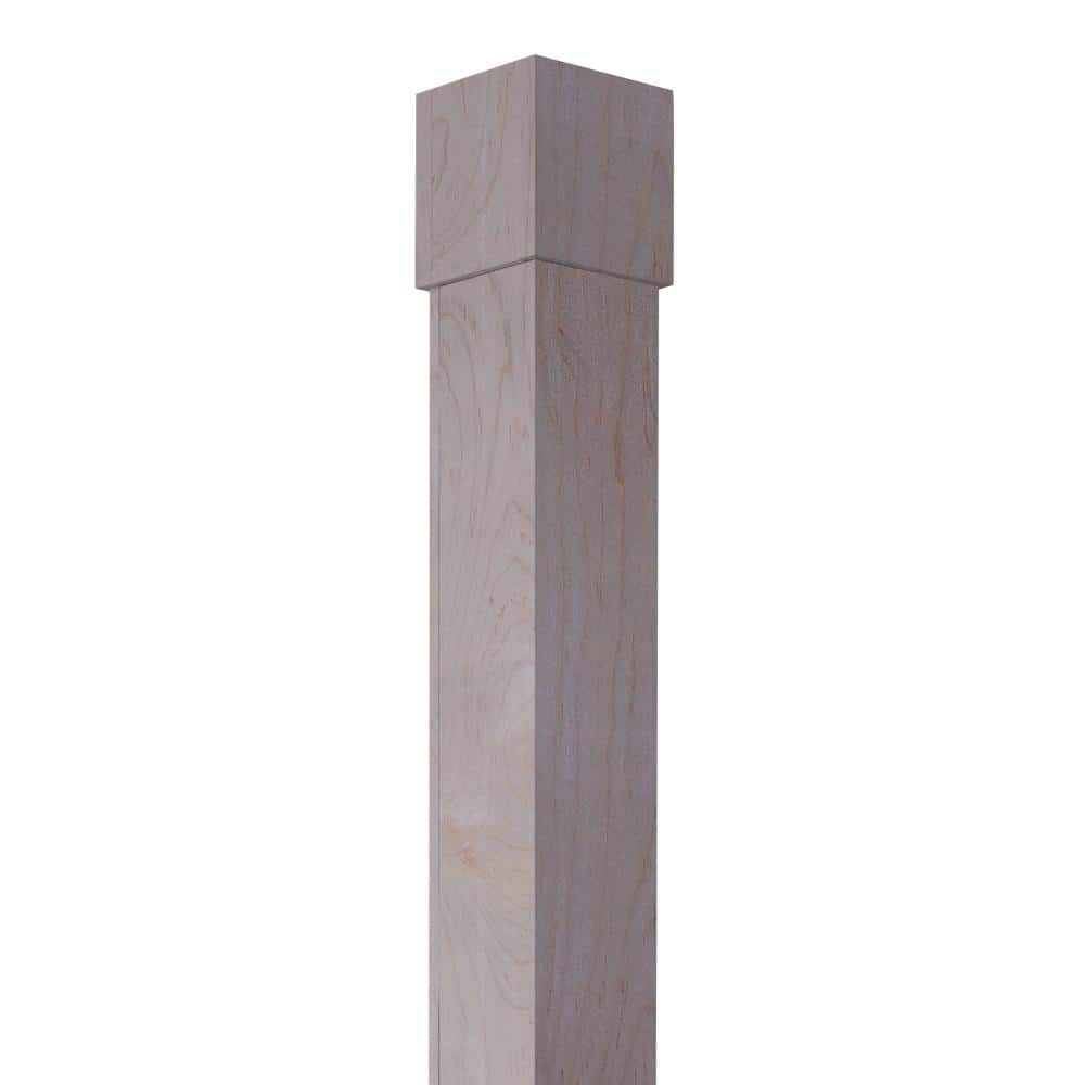 Ornamental Mouldings 5.625 in. D x 5.6875 in. W x 104 in. L Unfinished Natural Soft Maple Lally Column Wrap (1)