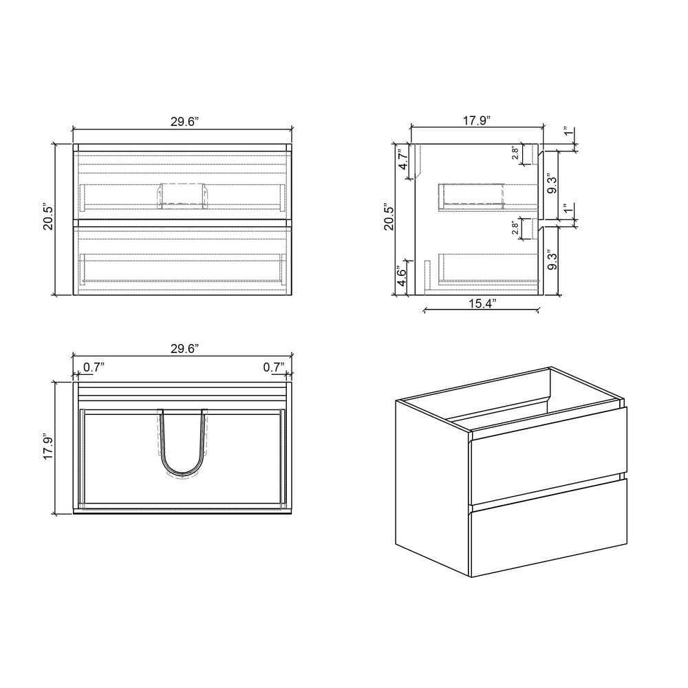 Cesicia Wall Mount Bath Vanity Cabinet without Top with Pre-assembled (4)