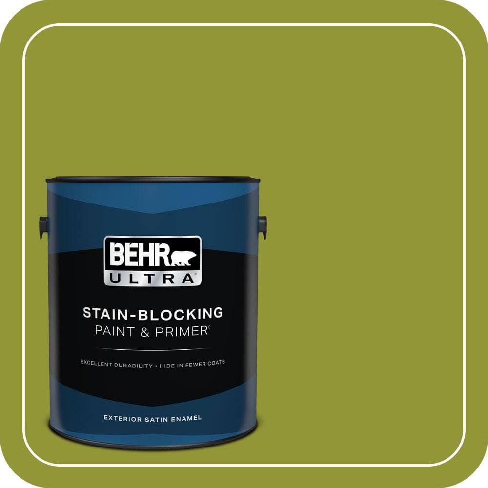 BEHR ULTRA 1 gal. #S-H-410 Appletini Satin Enamel Exterior Paint & Primer