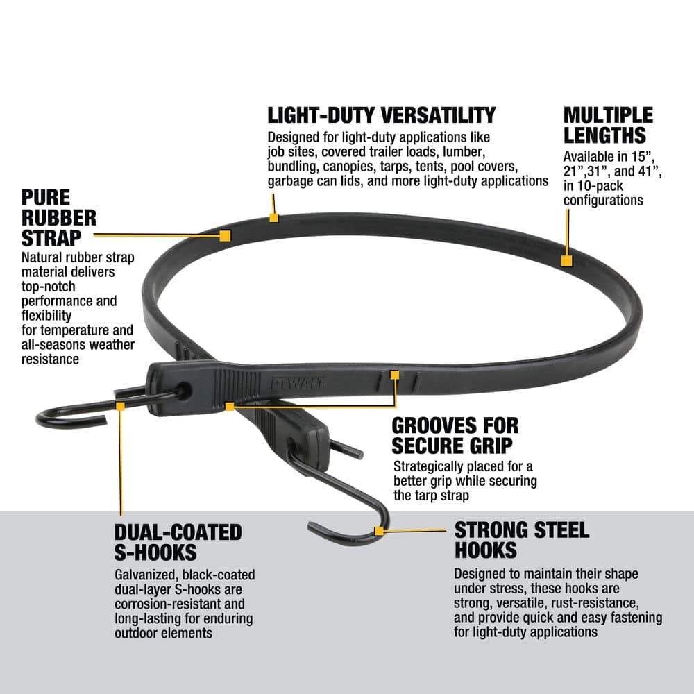 Unbranded DEWALT 41 in. Tarp Straps 10PK (2)