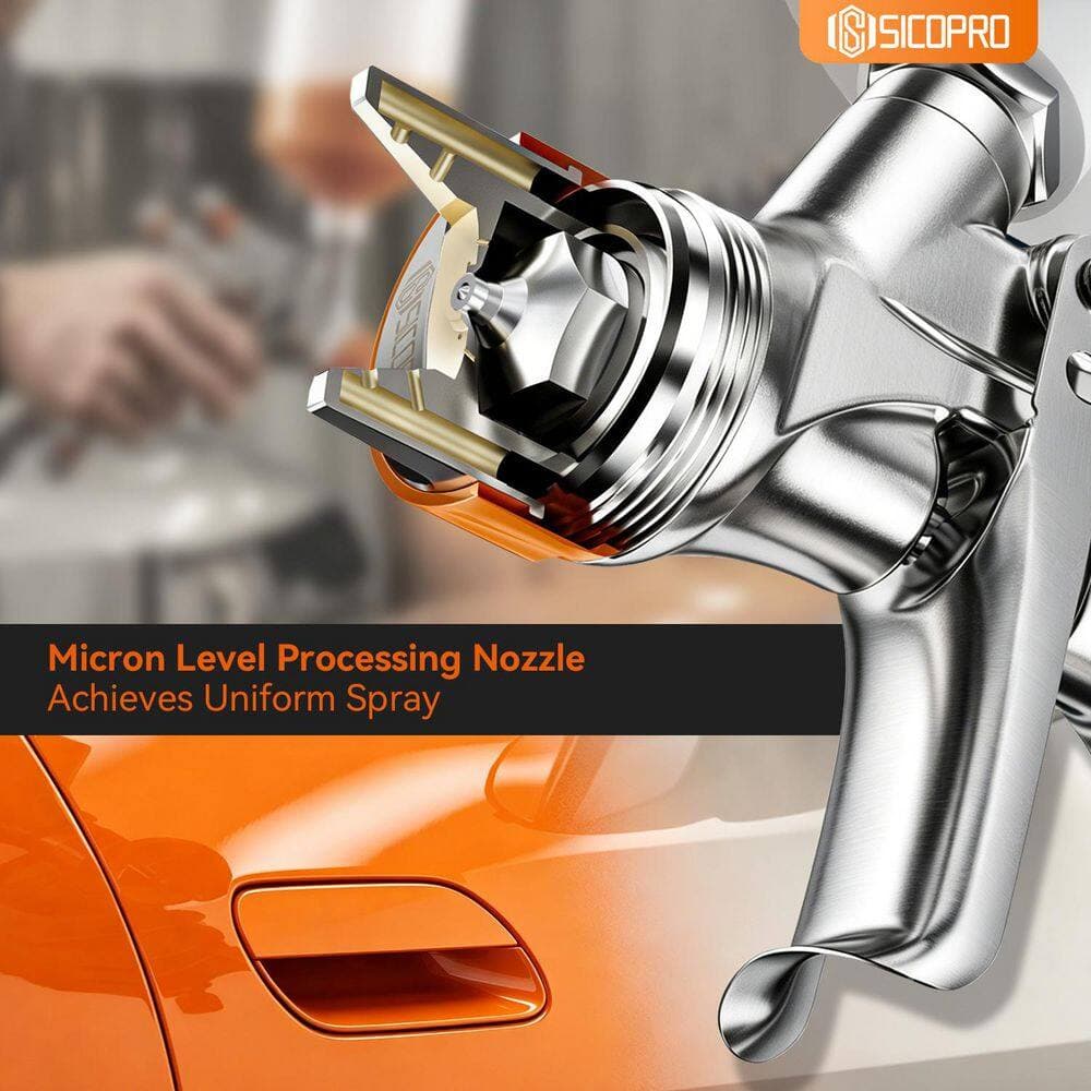 S SICOPRO Handheld LVLP Paint Sprayer Gun with 1.3 mm Nozzle for Automotive, House Painting, Varnish and Top Coat (2)
