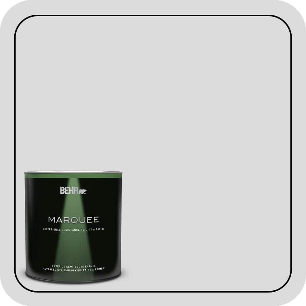 BEHR MARQUEE 1 qt. #N530-1 Pixel White Semi-Gloss Enamel Exterior Paint & Primer