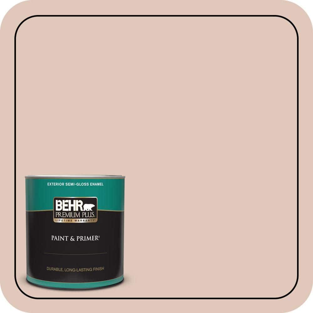 BEHR PREMIUM PLUS 1 qt. #S190-2 Sand Dance Semi-Gloss Enamel Exterior Paint & Primer