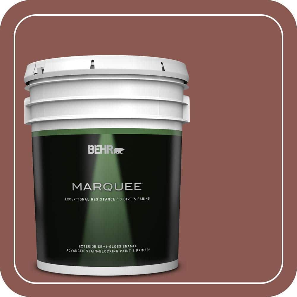 BEHR MARQUEE 5 gal. #MQ1-20 Rust Semi-Gloss Enamel Exterior Paint & Primer