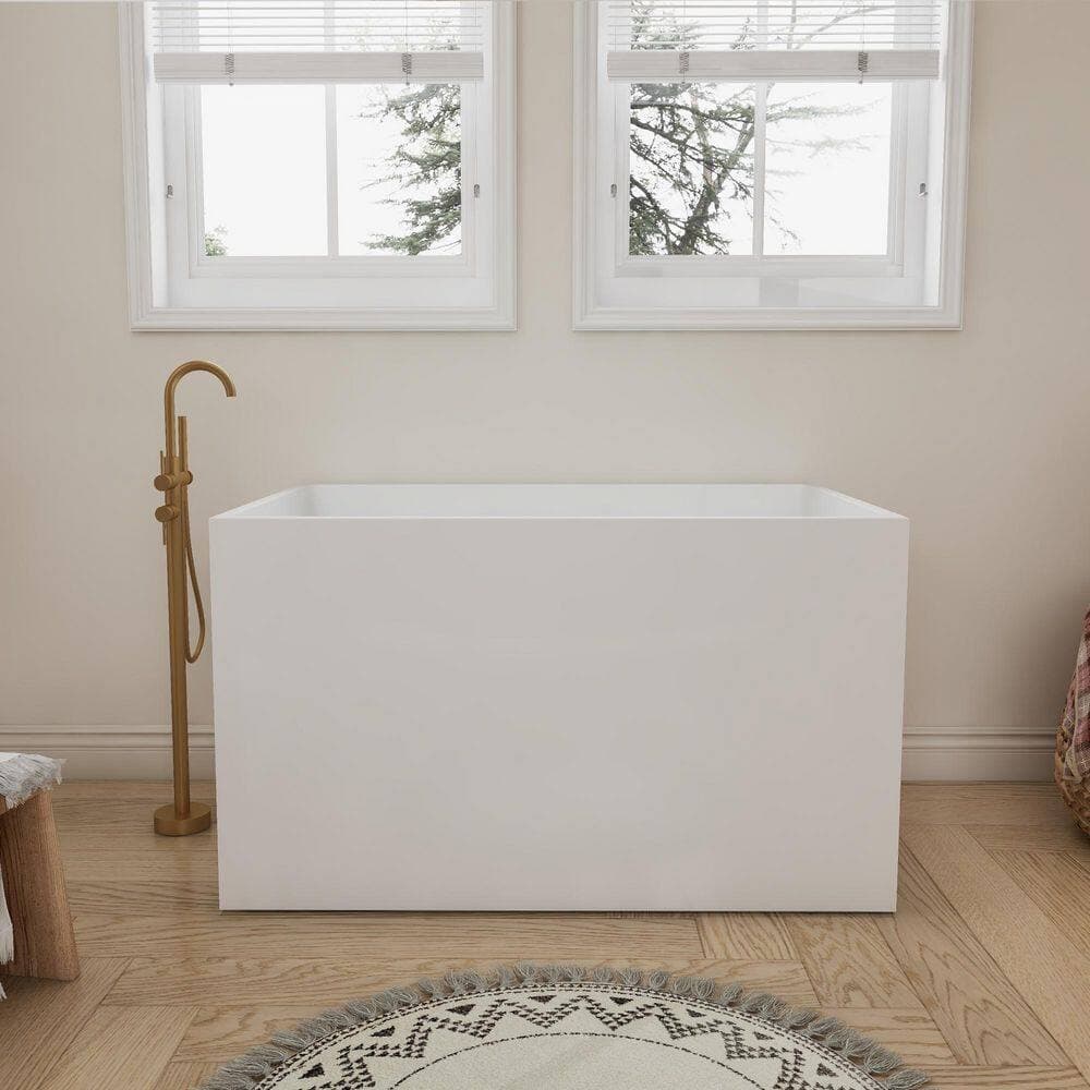 SJ STAR&JANE 43.3 in. x 27.5 in. Acrylic Flatbottom Freestanding Bathtub Soaking Bathtub in White (1)