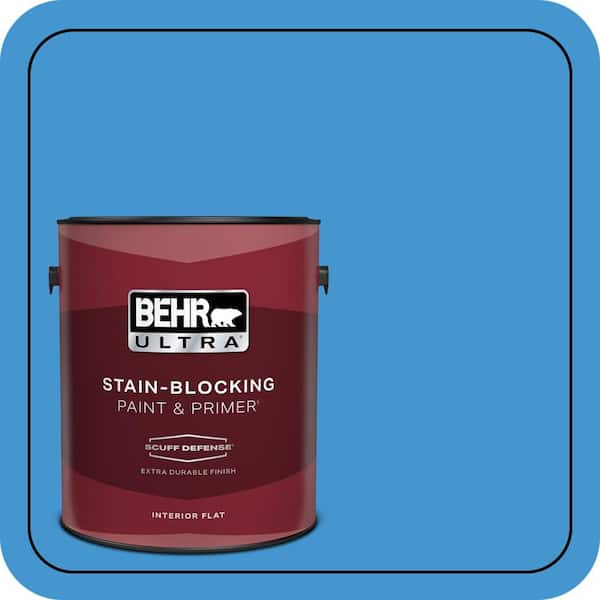 BEHR ULTRA 1 gal. #P510-5 Perfect Sky Extra Durable Flat Interior Paint & Primer (1)