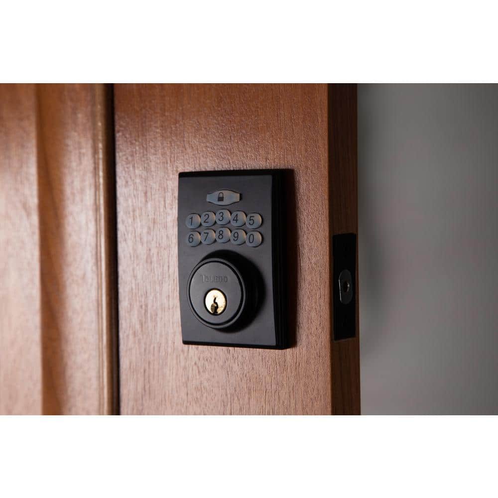 TOLEDO European Lugo Iron Black Low Profile Door Handleset Single Cylinder (2)