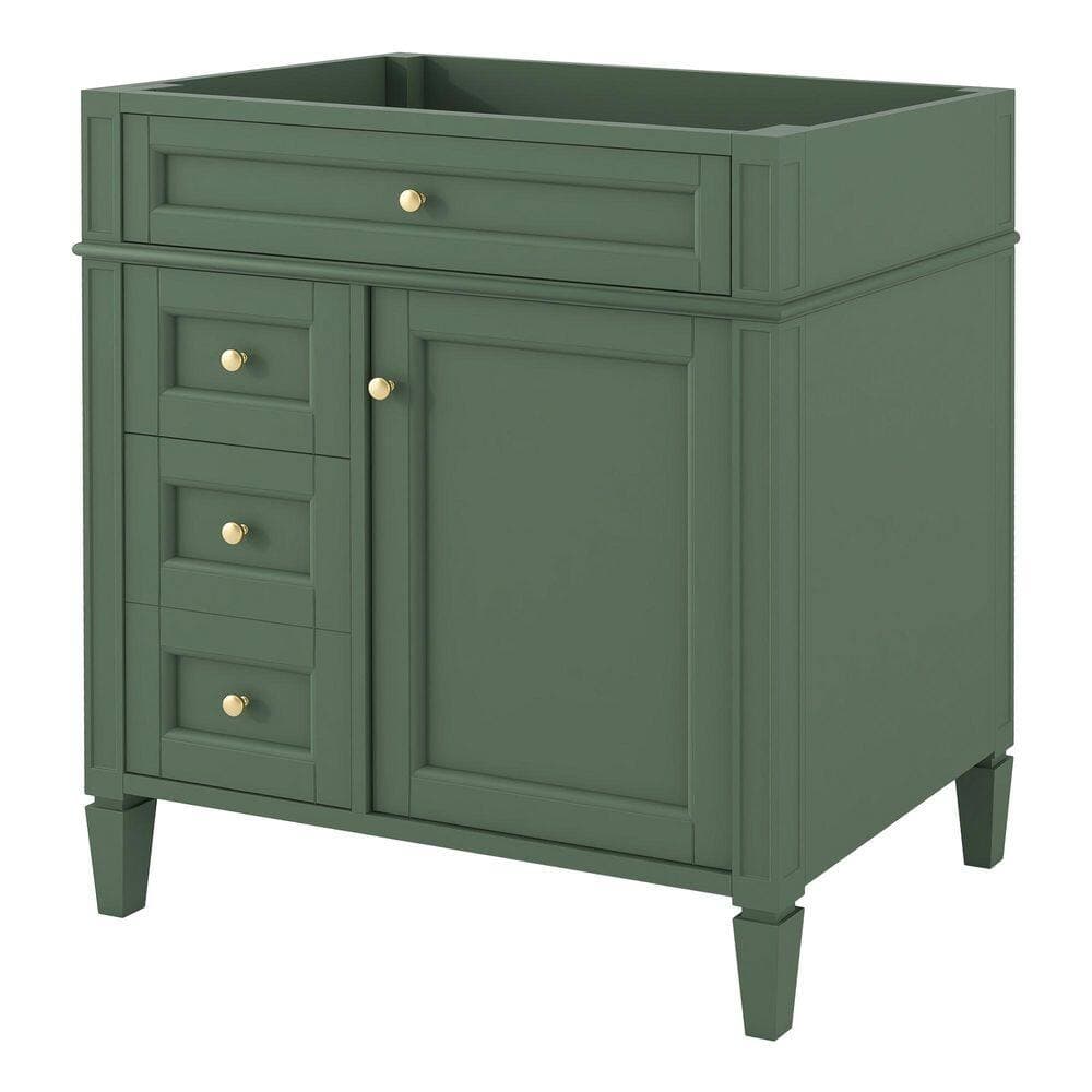 Unbranded 30 in. Bath Vanity Cabinet without Top in Bathroom Storage Cabinet Green Assembled (2)