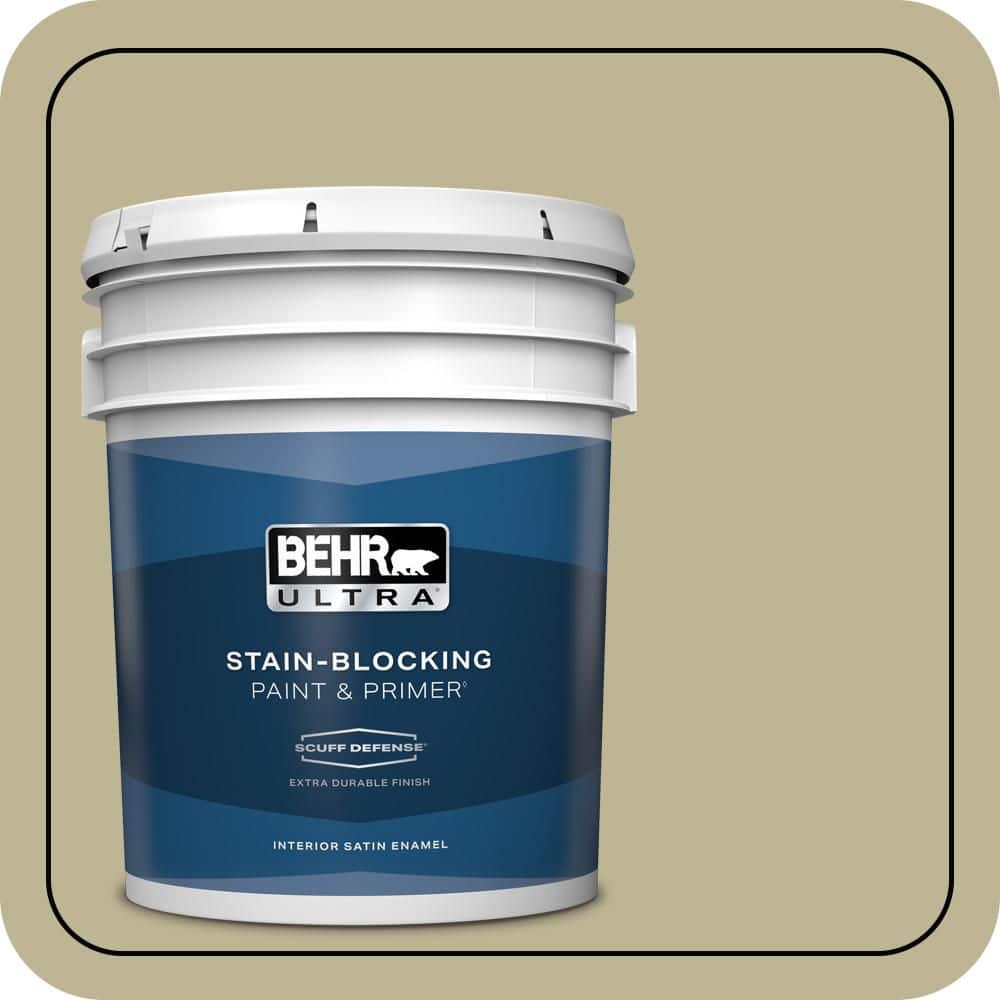 BEHR ULTRA 5 gal. #MQ6-30 Bamboo Shoot Extra Durable Satin Enamel Interior Paint & Primer