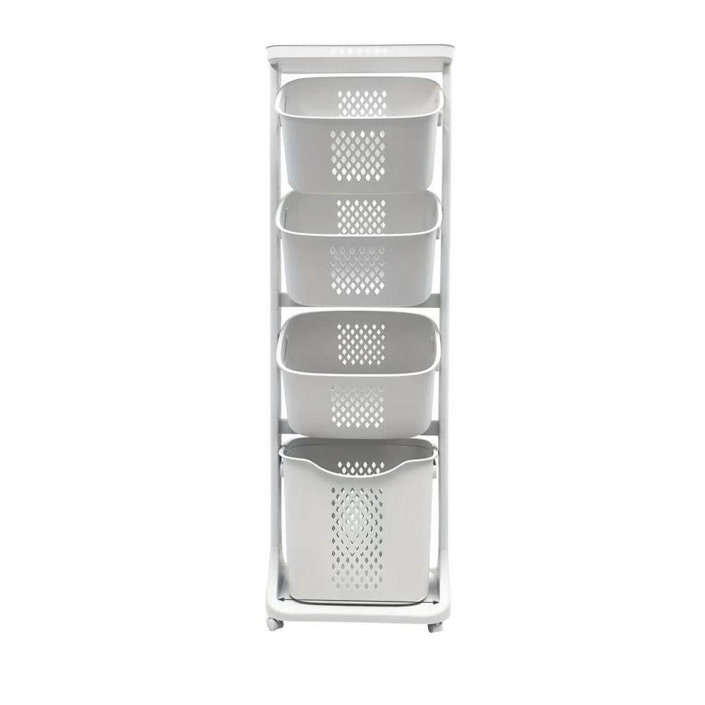 Otryad 4-Tier Laundry Hamper Sorter, Laundry Storage Organizer with Wheels Removable Rolling Laundry Baskets (1)
